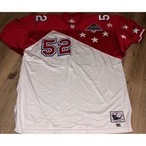 Mitchell Ness 1995 NFL Pro Bowl‎ Johnson 52 Red White Football Jersey Size 60